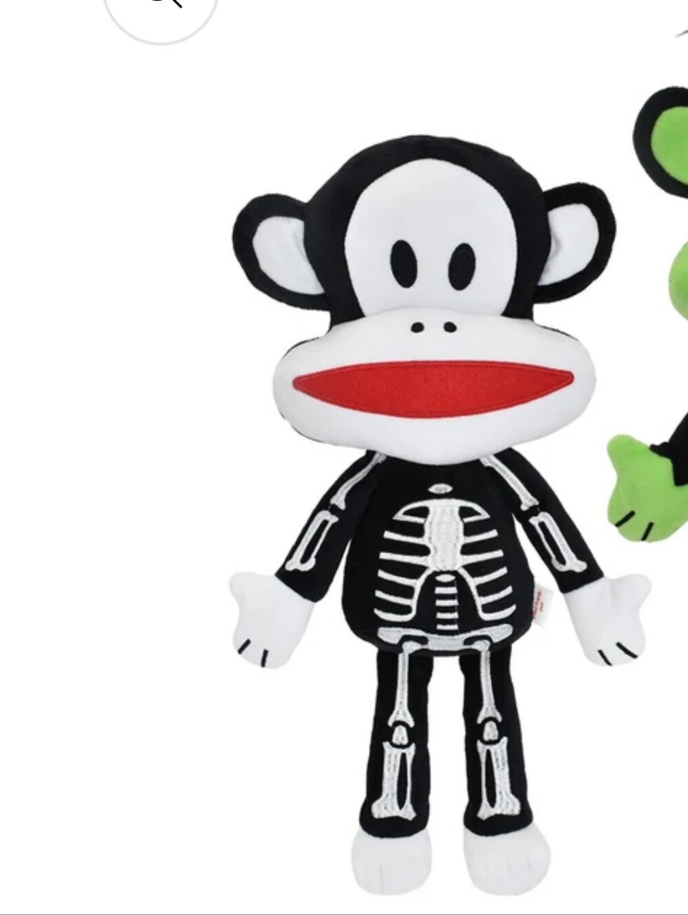 Paul Frank Black & White Skeleton Monkey Halloween Dog Toy